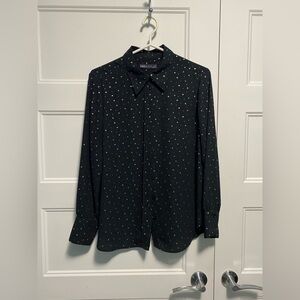 Button down Shirt with gold stars ⭐️ ✨